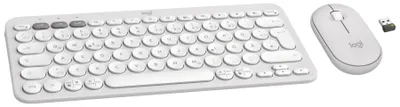 Immagine prodotto di Logitech 920-012204 Logitech Wireless Keyboard+Mouse Pebble 2 Combo white