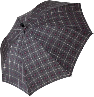 Produktbild von Gastrock Stepbrella Automatik-Stützschirm mit schwarzem Fritz-Griff - Karo, Grau Bordeaux
