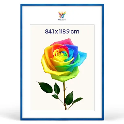 Produktbild von MG Design Bilderrahmen Blau A0 84,1x118,9 cm - Posterrahmen Echtholz mit Acrylglas, verstärkte Wandaufhängung, hoch/quer