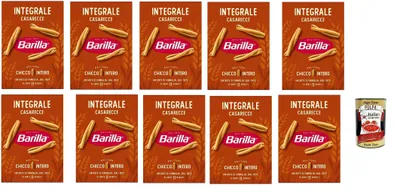Produktbild von Barilla Integrale Casarecce – Vollkorn Hartweizenpasta aus 100% Vollkorngrieß, reich an Ballaststoffen, perfekter „al dente“-Biss in 11 Minuten – 10 x 500 g – Italien + Italian Gourmet polpa 400g