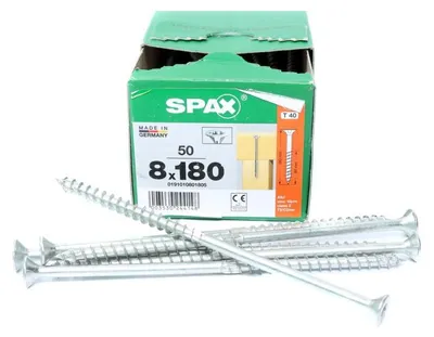 Immagine prodotto di SPAX® 0191010801805 SPAX® Holzbauschrauben T40 Senkkopf WIROX 0191010801805 8 mm x 180 mm, 50 St.