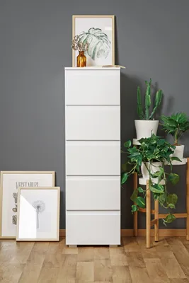 Produktbild von Kommode Blanc 6 mit 5 grifflosen Schubkästen in Weiß 40x131 cm