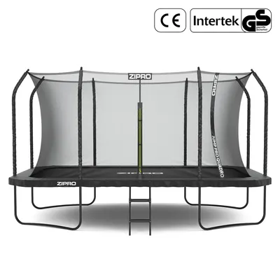 Produktbild von ZIPRO Trampolin Jump Pro Quadro | 14FT 427 x 244 cm | Gartentrampolin Kindertrampolin Komplett-Set inkl. Netz, Leiter & Randabdeckung, Outdoor Quadrat