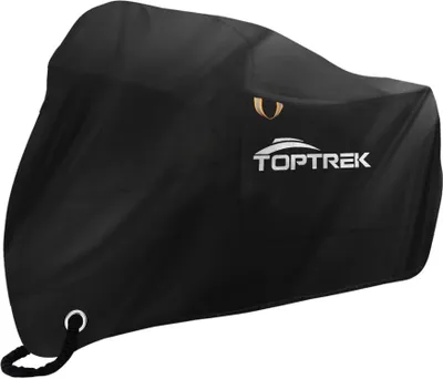 Produktbild von Toptrek Motorradabdeckung XXXL 210D Oxford Stoff Wasserdicht Atmungsaktiv Schwarz