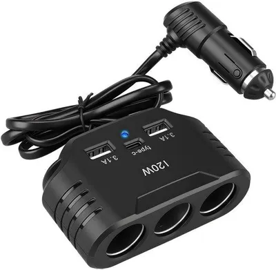 Obrázek produktu pro 120W distributor zapalovače cigaret 12V 24V, adaptér na auto nabíječky