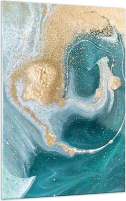 Produktbild von Bilder auf glas - Einteilig - Golden Türkis Hintergrund - 50x70cm - Glasbilder - Wandbilder - Bilder - zum Aufhängen bereit - Wanddekoration aus Glas - Glas Bilder - Wandbild auf Glas - GPA50x70-4969