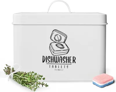 Produktbild von Aufbewahrungsdose für Geschirrspültabs Metalldose Waschpulverdose Geschirrspültabs-Dose Aufbewahrungsbox
