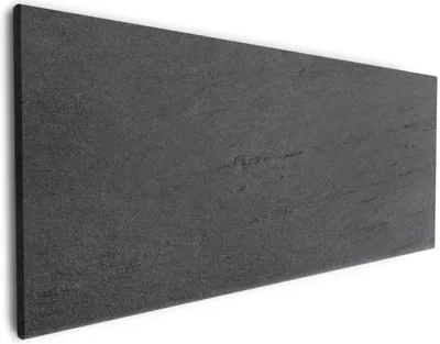 Produktbild von Wallario Premium Leinwandbild Schwarze Schiefertafel Optik - Steintafel in Größe 80 x 200 cm
