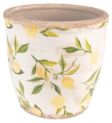 Produktbild von Clayre & Eef Blumentopf Ø 17x16 cm Gelb Keramik Zitrone