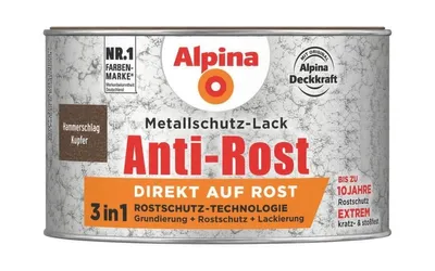 Produktbild von Alpina Metallschutzlack Anti-Rost Hammerschlag Kupfer 300 ml matt