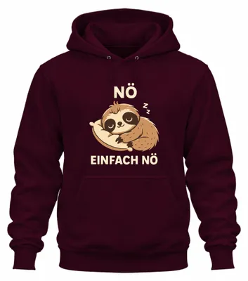 Produktbild von Faultier Schlafend NÖ EINFACH NÖ Süß Faul Geschenk Lustig Hoodie Kapuzenpullover, Burgundy, S