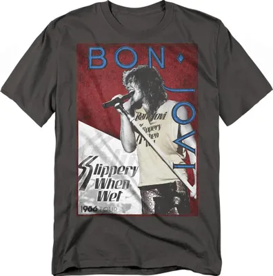 Produktbild von Bon Jovi - "86 Tour" T-Shirt für Herren/Damen Uni TV22752 (M) (Holzkohle)