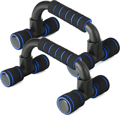 Image de Barres de pompes ergonomiques, lot de 2, avec poignées antidérapantes, pour l'entraînement du haut du corps
