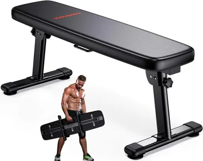 Immagine prodotto di Panca pieghevole per esercizi con manubri - Panca per allenamento fitness - Allenamento della forza - Con maniglia per il trasporto - Capacità massima: 300 kg - Colore: nero