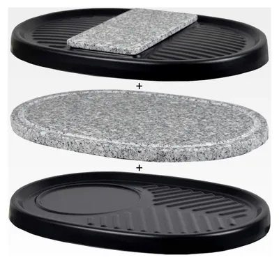 Produktbild von 3er Platten-Set für Raclette Chur | Grillplatten | Steinplatte, Raclettezubehör, einfache Reinigung, Naturstein, für besondere Gerichte