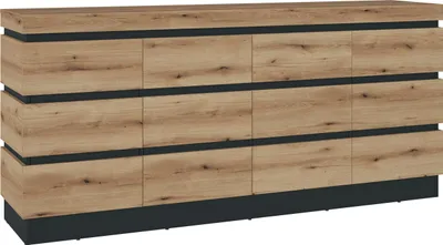 Produktbild von Sideboard -  Evoke Eiche Nachbildung - Grau - B 201 cm - 4 Türen - 2 Schubladen