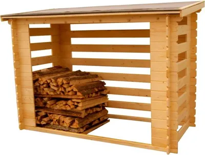 Image de Abri range-bûches avec structure madriers -  4 stères