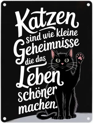 Produktbild von Katzen machen das Leben schöner Metallschild in 15x20 cm