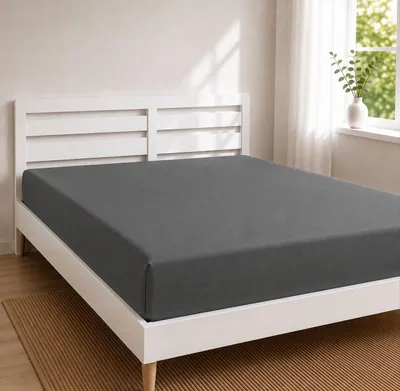 Produktbild von Jersey Spannbettlaken 2er Set 100 % Baumwolle 135 g/m² bis 30 cm Steghöhe,150 x 200 cm,Hellgrau