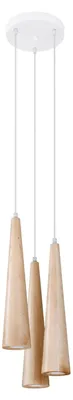 Image de Lampe suspendue SULA 3P en bois naturel 3xGU10 10W bois 120x20x20cm Sollux Lighting