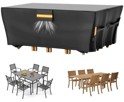 Image de Housse de protection pour mobilier de jardin, imperméable, dimensions 180x120x74 cm, tissu 420D avec ventilation et protection contre le vent
