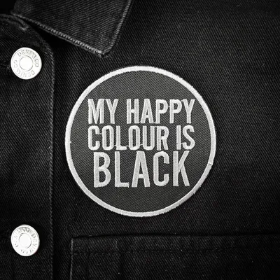 Produktbild von My happy colour is black - Aufnäher