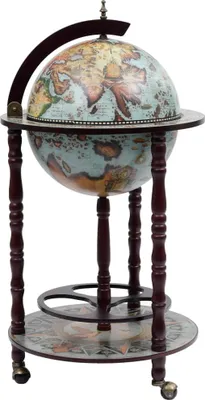 Image de Bar sous forme de globe Bois d'eucalyptus Bleu