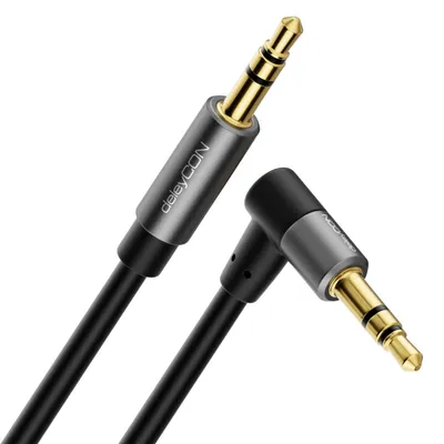 Produktbild von deleyCON 3,0m Klinke Audio Stereo AUX Kabel 3,5mm, Winkelstecker