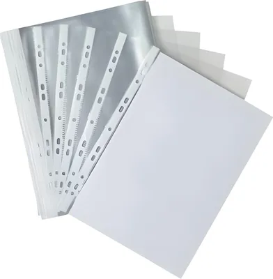 Produktbild von Q-CONNECT - Q-CONNECT geperforeerde showtas 11-gaatsperforatie, glashelder, 50 micron, pak van 100 stuks