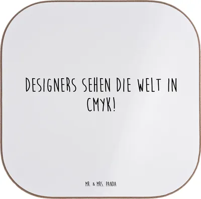 Produktbild von Mr. & Mrs. Panda Untersetzer für Gläser Spruch CMYK Designer - Weiß - Geschenk, Berufsliebe, Geschenke Berufstätige, Grafikdesign, Berufsalltag, Tischuntersetzer, Coaster