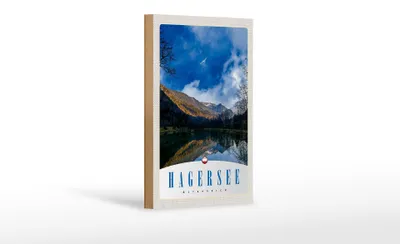 Produktbild von Holzschild Reise 12x18 cm Hagersee Österreich Europa Natur Wald