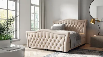 Obrázok produktu pre Jednolôžková posteľ 120x200 IVELINA - krémová + topper ZDARMA