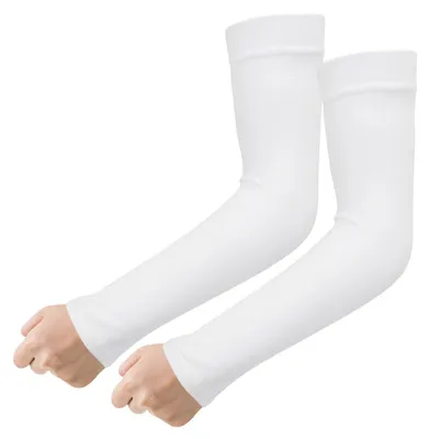 Obrázek produktu pro Rukávy na paže pro hraní, UPF 50+ ochrana proti slunci, kompresní, chladivé, protiskluzové, bílé