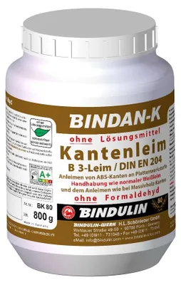 Produktbild von BiNDAN-K Kantenleim Holzleim Kunstharzleim (1-Komponenten-B3-Leim) inkl. 1 Pinsel von E-Com24 (Kantenleim 800 gr.)