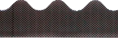 A close-up of a black, wavy-shaped ventilation profile made of small rectangular elements.