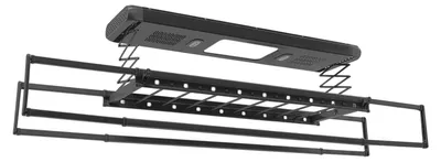 Produktbild von Elektrischer Wäscheständer - Deckenmontage Wäschetrockner - 35 kg Tragkraft - 24 W LED 6500 K - Ausziehbar - Fernbedienung 30–50 m - Metallrahmen - Schwarz