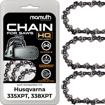 Produktbild von 3x Sägekette Kettensäge 45cm 1,3mm 3/8" 62TG für Husqvarna 335XPT, 338XPT