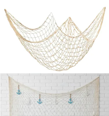 Fischernetz, 1 Stück, Baumwolle, Wanddeko, Fotohintergrund, mediterran
