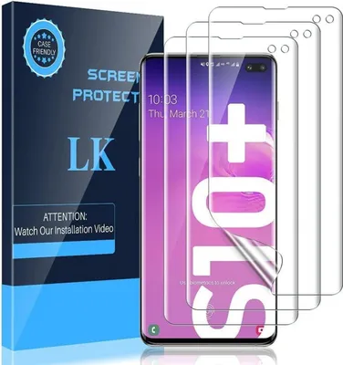 Produktbild von Displayschutzfolie Samsung Galaxy S10 Plus 3 Stück Blasenfrei HD Klar Weich TPU