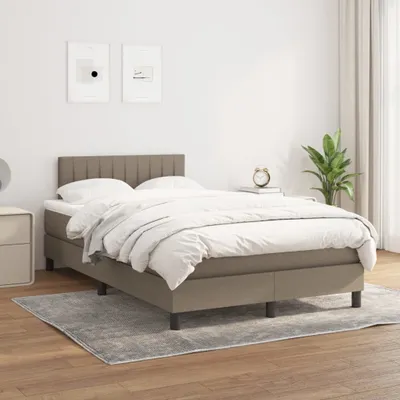 Produktbild von The Living Store Boxspringbett mit Matratze Taupe 120x200 cm Stoff
