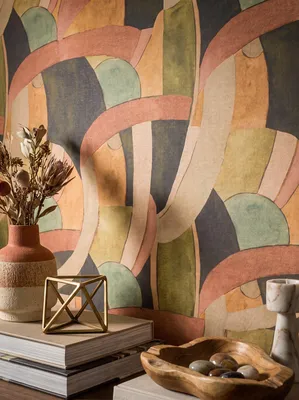 Newroom Vliestapete Brivena Terracotta Dunkelorange, Wohnbeispiel