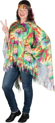 Produktbild von Kostüm - Poncho Hippie - für Erwachsene - Einheitsgröße