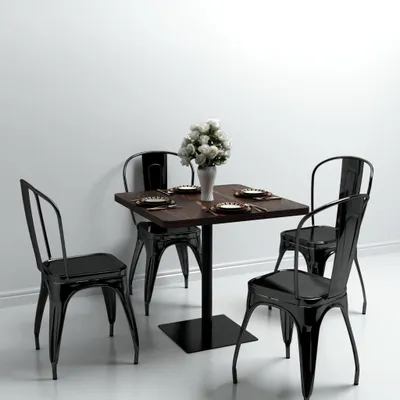 Immagine prodotto di vidaXL Tavolo da bistrot MDF e acciaio Square 80×80×75cm Frassino scuro