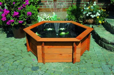 Produktbild von Sechseck-Hochteich 200 cm, wetterfest imprägniert, Durchmesser 200 cm