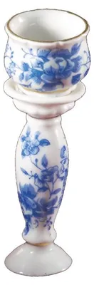 Produktbild von Miniatur Blumenständermit Untertopf aus Porzellan. für 1:12 Puppenhäuser, 7,6 cm