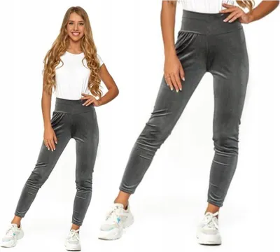 Zdjęcie produktu dla Legginsy Damskie Getry Welurowe Kryjące Wygodne Wysoki Stan MORAJ S/M