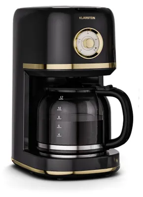 Zdjęcie produktu dla Klarstein Victoria Ekspres do kawy – Ekspres do kawy w stylu retro, 1,5 L na maksymalnie 12 filiżanek, funkcja podtrzymywania ciepła, system antykapający, automatyczne wyłączanie