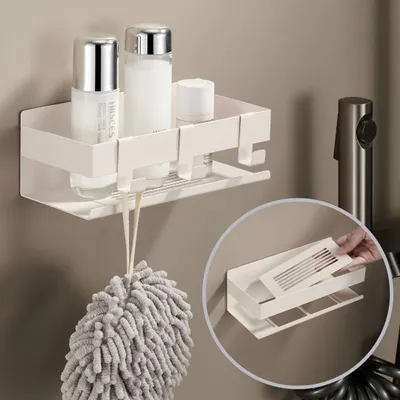Produktbild von DEKAZIA® Duschablage ohne Bohren Weiß – Duschregal selbstklebend Duschkorb Badregal