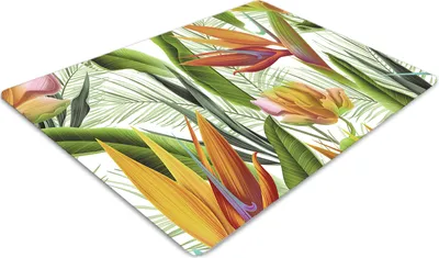 Produktbild von Stuhlunterlage Bürostuhlunterlage 120 cm x 90 cm Bodenmatte Bürostuhlunterlage - Tropische Pflanzen