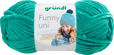 Zdjęcie produktu dla Gründl Przędza szenilowa Funny uni, 100g/120m, wełna dziecięca, 100% poliester, szydełkowa i dziewiarska przędza 15 szmaragdowa